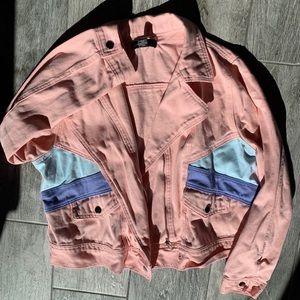 F21 lightweight denim moto jacket